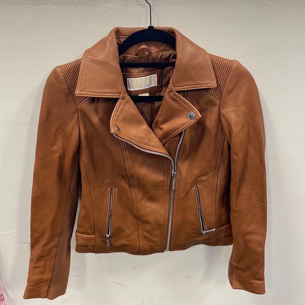Michael by Michael Kors Leather Moto Jacket